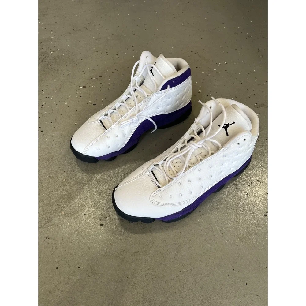 Nike Air Jordan 13 Retro Lakers Shoes Mens 11 White Purple  Sneakers 414571-105